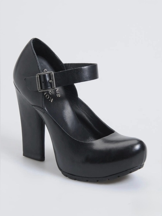 Kork-Ease Shoes - KORK-EASE “PRISCILLA” Black Leather Hidden Platform Mary Jane Heel - Size 8/39